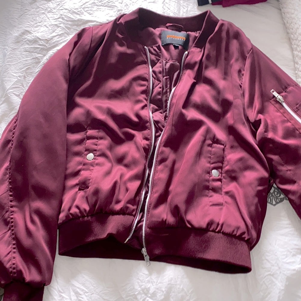 burgundy jacket